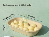 Hete Aanbieding Eco-vriendelijke Ovale 500ml Suikerriet Bagasse Wegwerp Schaal met Deksel 17oz Elliptische Magnetronbestendige Voedselcontainer voor Afhaalmaaltijden