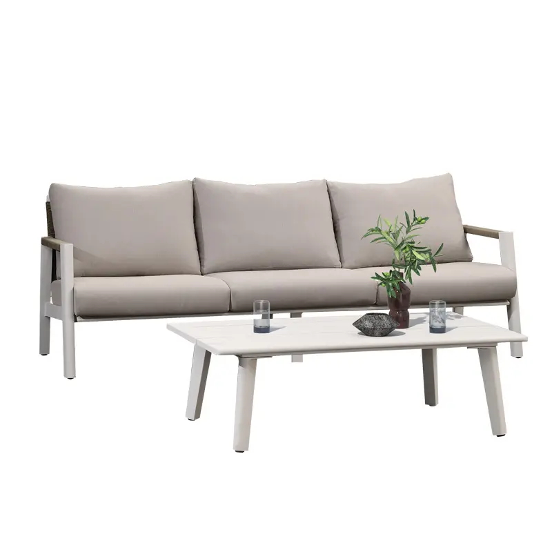 Großhandel Outdoor Aluminium High-End-Lounge-Sofa-Set Strand Gartenmöbel Terrassen-Sofas