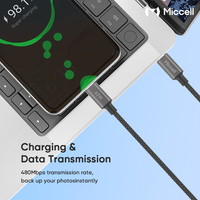 Cable de Carga USB-C a USB-C de 60W con Carga Rápida PD y Transferencia de Datos de Alta Velocidad, Cable de Datos para Usuarios de Teléfonos y Tabletas