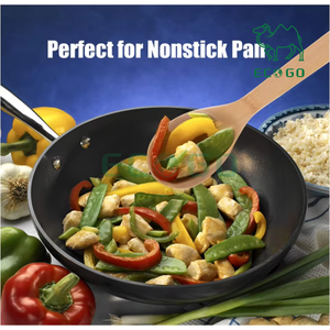 Ustensiles de cuisine en bambou avec support Cuillères en bambou pour la cuisson Spatules en bois et batterie de cuisine - Product Image 3