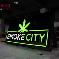 Enseignes Lumineuses EZD Sur Mesure pour Smoke Shop, Lettres Boîtiers LED 3D, Logo Métal 3D, Panneau d'Affichage Extérieur