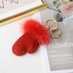 Gants créatifs de luxe mignons, pendentifs pour sac à main en <span class=keywords><strong>laine</strong></span>, décoratifs, petits pompons en fourrure de vison, <span class=keywords><strong>porte</strong></span>-clés - Product Image 5
