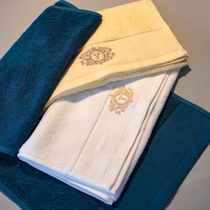 Sang Trọng Bông Khách Sạn Khăn Tắm Với Thêu Biểu Tượng Tùy Chỉnh Dùng Một Lần Và Nén Cho Người Lớn Dệt Kim Mặt Khăn - Product Image 6