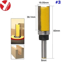 8mm tige ronde motif Bit Double flûte un roulement attaché 3/4 "largeur 20mm 25mm 38mm 50.8mm longueur lame en carbure poignée en alliage