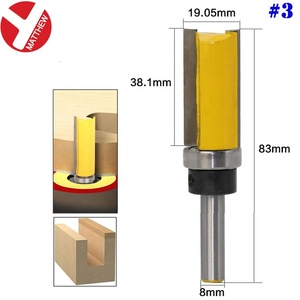 8mm modello di gambo rotondo punta doppia flauto un cuscinetto attaccato 3/4 "larghezza 20mm 25mm 38mm 50.8mm lunghezza lama in carburo manico in lega - Product Image 4