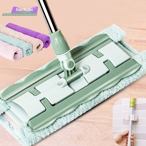 Mopa Plana Grande y Resistente [<span class=keywords><strong>P</strong></span> C] con Mango de Acero Inoxidable, Tecnología de Deshidratación del 90%-100%, para Pisos de Madera y Azulejos - Product Image 1