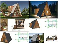 Casa Modular Prefabricada Moderna y Ecológica, Estilo Villa Rectangular en Forma de A, con Materiales Sostenibles para una Vida Confortable