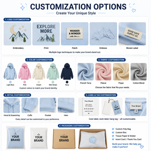 <b>Women</b>’s Light <b>Blue</b> <b>Hoodie</b> Loose Fit Sweatshirt With Custom Logo Embroidery Casual Lifestyle <b>Hoodie</b> <b>For</b> Boutique Brands - Product Image 2
