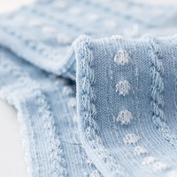 Chaussettes d'hiver en tricot à imprimé floral JLY pour femmes, mi-mollet, respirantes, mignonnes, chaudes, décontractées, vente en gros