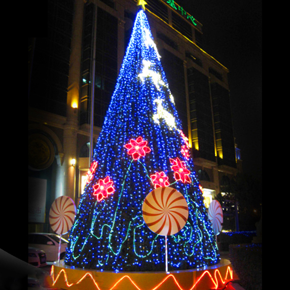 Christmas Outdoor 30Ft 40Ft 50Ft 60Ft Giant Pvc Christmas Tree For Commercial Center