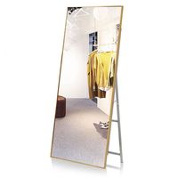 Miroir sur pied populaire en alliage d'aluminium avec cadre, miroir de dressing pleine longueur, miroir de sol tendance pour usage décoratif