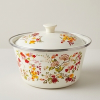 Couvercle de pot/bol en porcelaine émaillée résistant à la chaleur, compatible four, pour camping extérieur, style américain, alimentation directe usine
