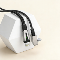 Câble de charge rapide Tesla Model 3/Y - 27W PD 3A Type-C vers Type-C, design coudé à 90 degrés avec alliage d'aluminium pour iPhone