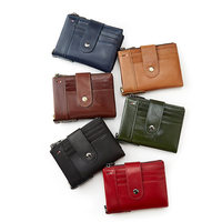 DC.MEILUN Dompet Panjang Unisex Kulit Asli Model Clutch dengan Ritsleting, Anti Maling, RFID Blocking, Motif Batu