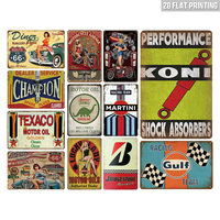 Juego de Letreros Metálicos de Gasolina y Petróleo, Decoración Retro para Pared de Casa, Garaje o Cuarto de Hombre, Decoración Vintage