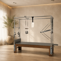 Meja Pilates Cadillac Trapeze Kayu Oak Merah Solid Komersial, Peralatan Khusus untuk Studio & Rehabilitasi