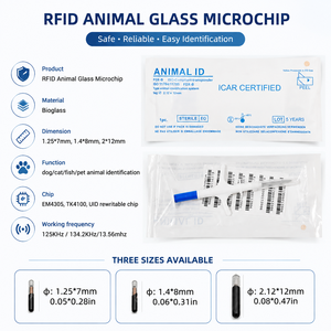 Microchip RFID iniettabile FDX-B 134.2kHz 2.12x12mm per l'identificazione di animali domestici, pesci e bestiame - Product Image 1