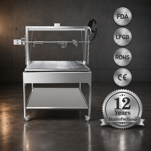 Argie <span class=keywords><strong>Grilz</strong></span> Santa Maria Style BBQ Grill Parrilla Style avec système rotatif Chariot pliant sans fumée pour le camping Carburant au charbon de bois - Product Image 4