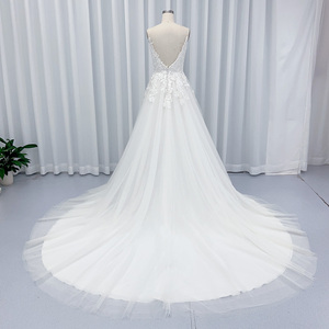 Jancember HX40 sin espalda verano marfil bordado boda A-line vestidos - Product Image 5