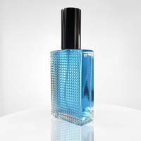 사각 글리프 스파이럴 유리병 제조업체 50ml 100ml 스프레이 향수병 맞춤형 스프레이 병(캡 포함) 포장용