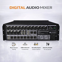 Mezclador de Audio Digital Profesional de Metal, 22 Entradas, 18 Salidas, Montaje en Rack, Pantalla Táctil, Control por WiFi, Sistema de Sonido PA para Escenarios en Vivo