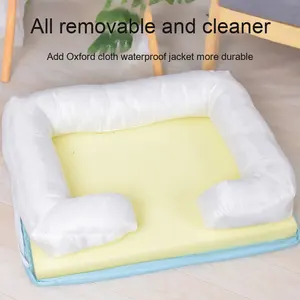 Solid Pattern Vier-Jahreszeiten-rechteckiges Haustier Sofa Nest Winter paket Hunde bett Abnehmbare Netz abdeckung aus strap azier fähigem Stoff für Katzen Hunde - Product Image 4