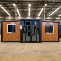 Maison Modulaire Pliante de Luxe de Haute Qualité, 2-3 Chambres, Maisonnette Préfabriquée Mobile, 20ft 30ft 40ft, Extensible, Utilisation Commerciale, Acier Sandwich