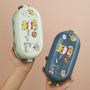 TJ01 Contenant alimentaire rectangulaire à 2 couches, chauffable au micro-ondes, empilable, sans BPA, durable, pour les repas chauds ou froids - Product Image 2