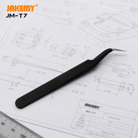 Pinset Presisi Anti-statis Baja SUS 304 HRC 30 Berlapis Nikel Hitam 123mm untuk Perbaikan Elektronik DIY dan Ekstraksi Chip IC
