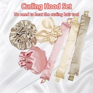 Rizadores <span class=keywords><strong>de</strong></span> Cabello Sin Calor con Cinta <span class=keywords><strong>de</strong></span> Satén Suave OEM, Rizadores <span class=keywords><strong>de</strong></span> Cabello con Diadema, Cubierta <span class=keywords><strong>de</strong></span> <span class=keywords><strong>Tela</strong></span> Plástica, Cómodos para Dormir - Product Image 2