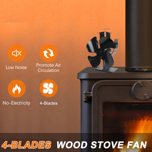 Gỗ Bếp <span class=keywords><strong>Fan</strong></span> 4-Cánh Nhiệt Powered Bếp <span class=keywords><strong>Fan</strong></span>, Im Lặng Hoạt động Lò Sưởi <span class=keywords><strong>Fan</strong></span> Đối Gas/Viên/Gỗ Đốt Bếp - Product Image 6