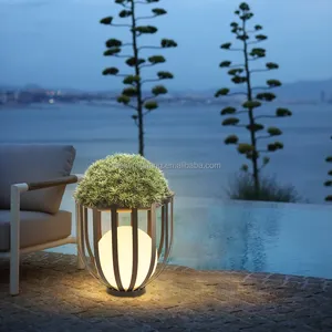 Dış aydınlatma bahçe Ip65 bahçe zemin döşeme lamba dekoratif saksı bahçe dekorasyon için ışık ile