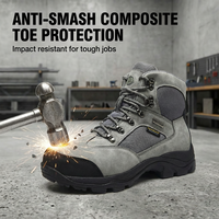 Chaussures de sécurité allemandes réfléchissantes en cuir, imperméables et antidérapantes, à lacets, hauteur cheville, bottes de travail