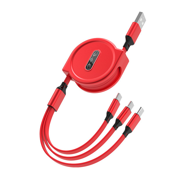 Retractable 3-in-1 Multi USB Charger Cable - Fast Charging Cord with Type-C, Micro USB, IOS Connectors