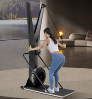 Conre CP06 Appareil de ski à résistance à l'air avec ventilateur, équipement de fitness pour salle de sport, en acier durable, capacité 120 kg, garantie 12 mois