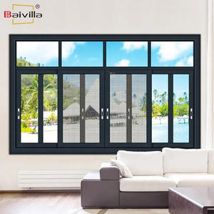 Ventanas de aluminio personalizadas, sonido de vidrio, a prueba de agua, rotura de puente térmico, ventanas corredizas, ventanas de aluminio de doble acristalamiento triple con pantalla - Product Image 4