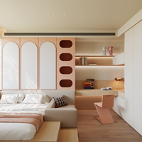 Ensemble de meubles modulaires pour enfants en bois personnalisé moderne, lit tatami intégré, armoire, meubles écologiques