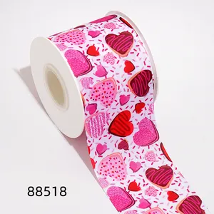 Printed Grosgrain Satin Ribbon Wedding Party Decoration DIY Handmade Hair Bows Accessories Craft