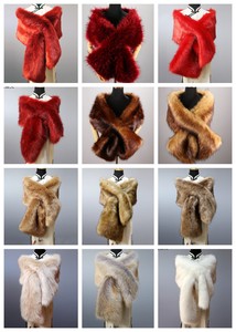 Sciarpa/Cappa in Pelliccia Sintetica per Feste, Poncho Nuziale alla Moda, Grande Sciarpa Artificiale Colorata, Sciarpe Invernali Soffici in Pelliccia Sintetica da Donna - Product Image 3