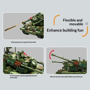 Blocs de construction intelligents en plastique ABS, char d'assaut <span class=keywords><strong>Gepard</strong></span>, jouet éducatif télécommandé, modèle DIY pour garçons - Product Image 5