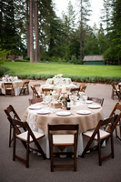 Vente en gros Tables et chaises de salle à manger pliantes en résine blanche pour événements en plein air Jardins Parcs Villas Salons