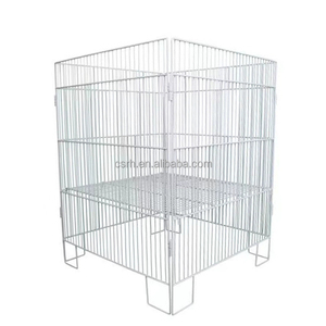 RH-DC2424-<span class=keywords><strong>WH</strong></span> 600*600*800mm Soporte de exhibición de alambre blanco con cesta, jaula de promoción desmontable, jaula de alambre cuadrada - Product Image 1
