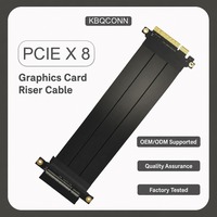 Câble d'extension GPU PCIe 4.0 X8 à montage horizontal, cordon de rehausseur droit à 180 degrés, 64 Gbit/s, haute vitesse, blindé, flexible, pour châssis PC