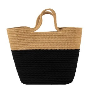 Bolso Tote Tejido a Mano con Hilo de Algodón, Color Sólido, Forma Ovalada, Asa Suave, para Uso Diario, Primavera 2022 - Product Image 5