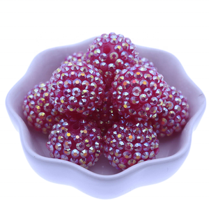 Cuentas de Acrílico con Forma de <span class=keywords><strong>Bola</strong></span> de Goma de Mascar de 20 mm, Color Rojo AB, para Collares y Joyería Infantil, Venta al Por Mayor - Product Image 2
