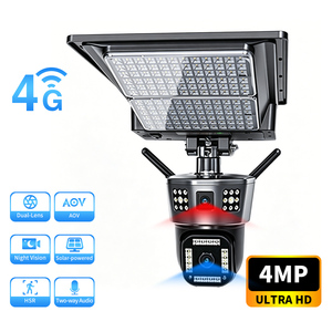 กล้องรักษาความปลอดภัยโดมพลังงานแสงอาทิตย์ 4G การมองเห็นได้ในเวลากลางคืนเสียง IP66 กันน้ำการจัดเก็บข้อมูลการ์ด TF โทรศัพท์มือถือระยะไกลกลางแจ้งแอพไฮอีซี่ - Product Image 1