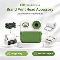 Appareil photo instantané pour enfants P03, double objectif, écran IPS 2,4 pouces, 1300 mAh, impression thermique couleur et noir et blanc avec Type-C