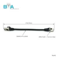 Cable RJ45 8P8C BPBC de Conector a Conector, 0.21m, UL2835, 26AWG, Negro, Blindado con PVC, para Dispositivos de Red e Industriales