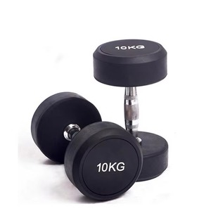 Set di Manubri in Ferro Rivestiti in Gomma da 20 Kg per Competizioni di Sollevamento Pesi, Durata 10 Anni, Uso Commerciale - Product Image 1