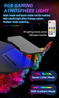 Bureau de jeu en fibre de carbone RGB en forme d'aile, bureau de studio avec plateau pour clavier, table de jeu avec support pour moniteur, porte-casque
